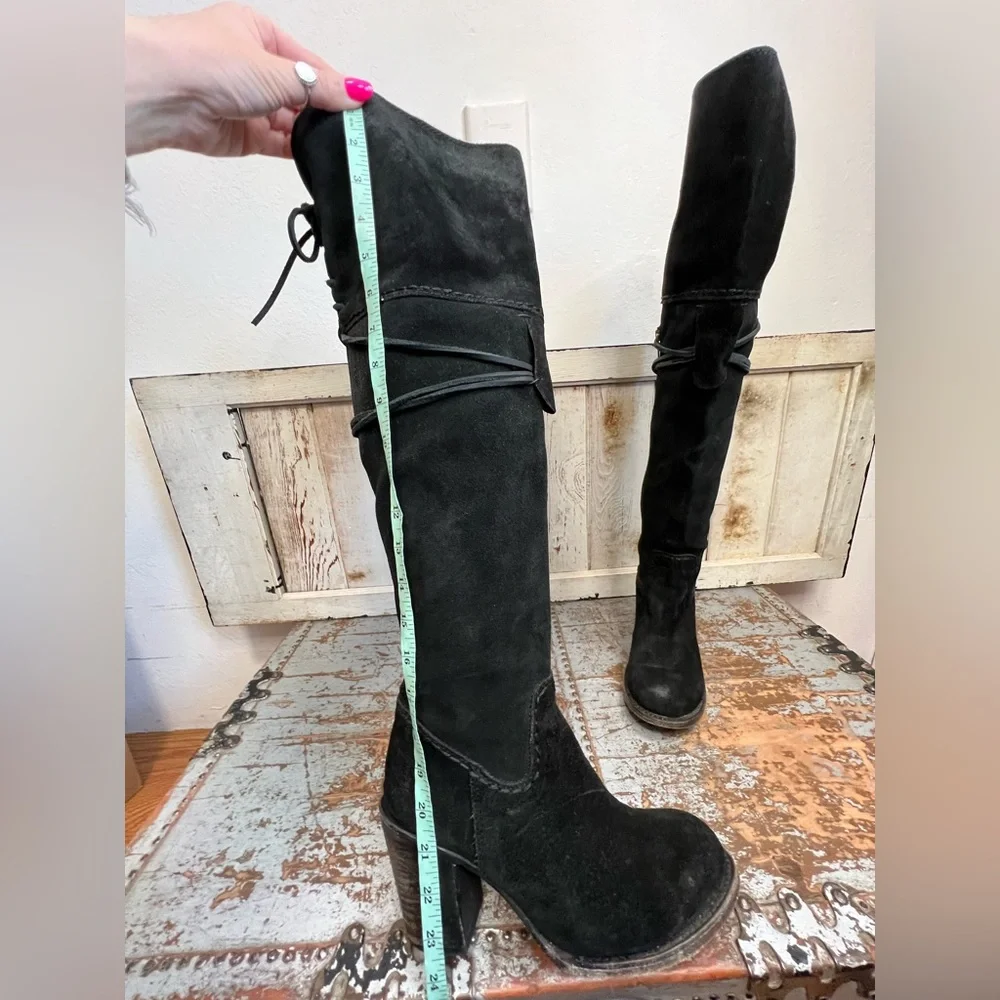 Freebird By Steven Brock Black Suede Over The Knee Boots - Picture 15 of 16